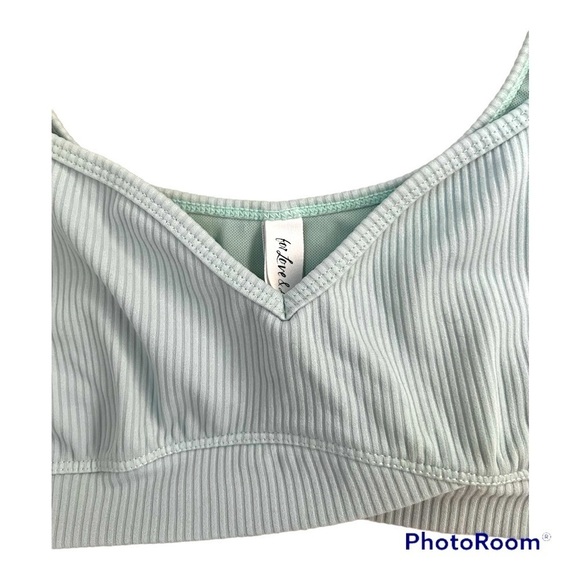FOR Love & Lemons Ella Bra  Blue Ribbed Knit Wireless sports bra - Picture 3 of 6